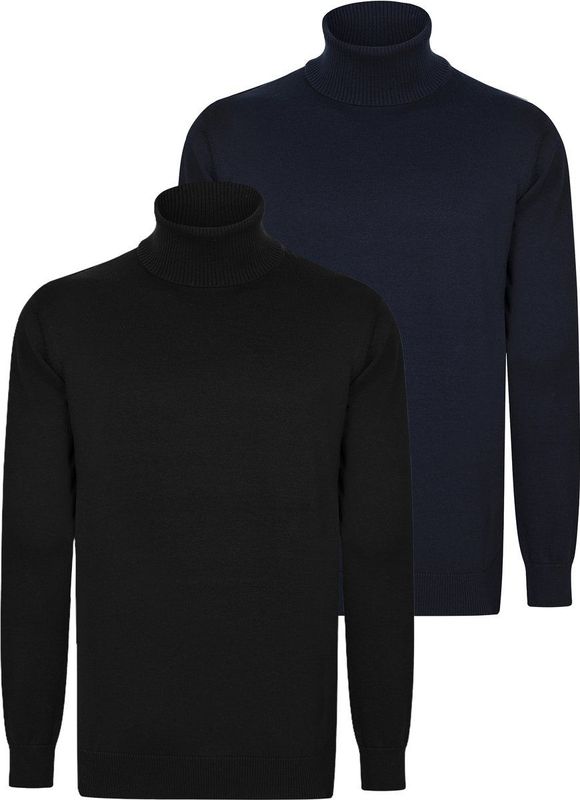 Felix Hardy - Colturi - Trui - Zwart-Navy - 2 Pack - 100% Katoen