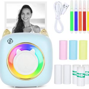 Equivera Mini-Printer - Pocket Printer - Mobiele Fotoprinter - Draagbaar & Draadloos - Leerhulp & Notites