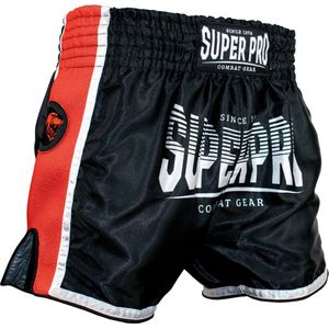 Super Pro Stripes Kickboks broekje Zwart/Rood/Wit - XXS