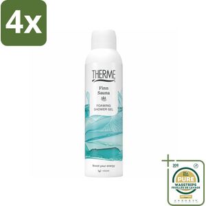 Therme - Finn Sauna - Schuimende Douchegel - Verfrissend - Verzorgend - 200ml - Voordeelverpakking - 4 stuks - Eucalyptus - Menthol