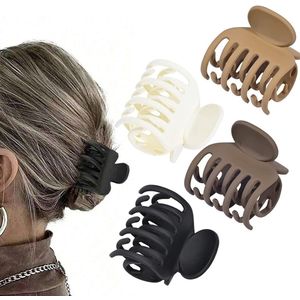 4x Haarklemmen - Dames - Haarklem - Haarklemmen Dames -Haaraccessoires - Haarclip - Haarspeld - Haarklauw - 4 Kleuren - Haarspelden - Haarspelden Dames - Clips - Voor dames en meisjes voor dun haar, dik haar - Set I