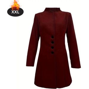 Bovista Mantel Dames - Tussenmantel - Jas - Mantelpakje - Trenchcoat - Overjas - Overcoat - Winter - Donkerrood - S