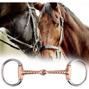 Paard kauwbit roestvrij staal eigbutt mond-Franse link losse ring - paardenring, koperen scheiding .