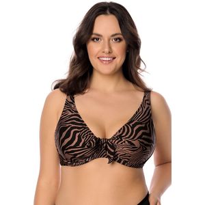 Vivisence bikini bh dames 3203 badmode zachte cups gestreept, bruin-zwart, 85c