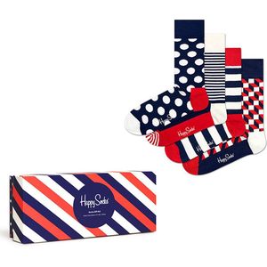Happy Socks - Unisex Sokken Classic Navy 4-Pack Gift Box - Multi - Maat 36-40