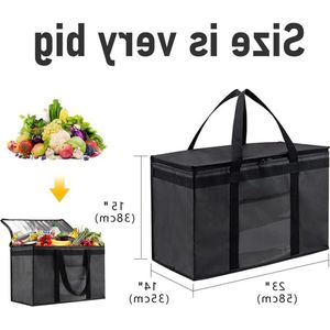Delivery Bag 80L Geïsoleerde Voedsel Levering Tas voor Commercieel Gebruik - XXXL Pizza Levering Tas voor Warm en Koud Voedsel - Grote Capaciteit Herbruikbare Verwarmingszak - Zwart Delivery Bag