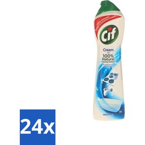 Cif - Badkamer & Keuken - Cream - Verwijdert Hardnekkig Vuil - 500ml - Voordeelverpakking - 24 stuks