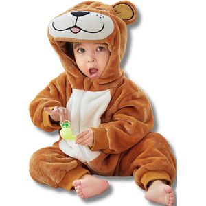 Beer Dieren Onesie voor Peuter & Kleuter: Zachte Flanel Jumpsuit, Pyjama & Romper - Veilig & Comfortabel voor Kinderen 2 tot 4 jaar