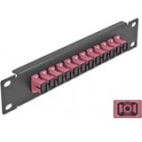 Delock - 10 Inch Glasvezel Patch Panel - 12 Poorten SC Simplex - Violet - Zwart - Metaal