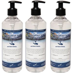 Handzeep No Scent, No Colour 500 ml - met gratis pompje - set van 3 stuks
