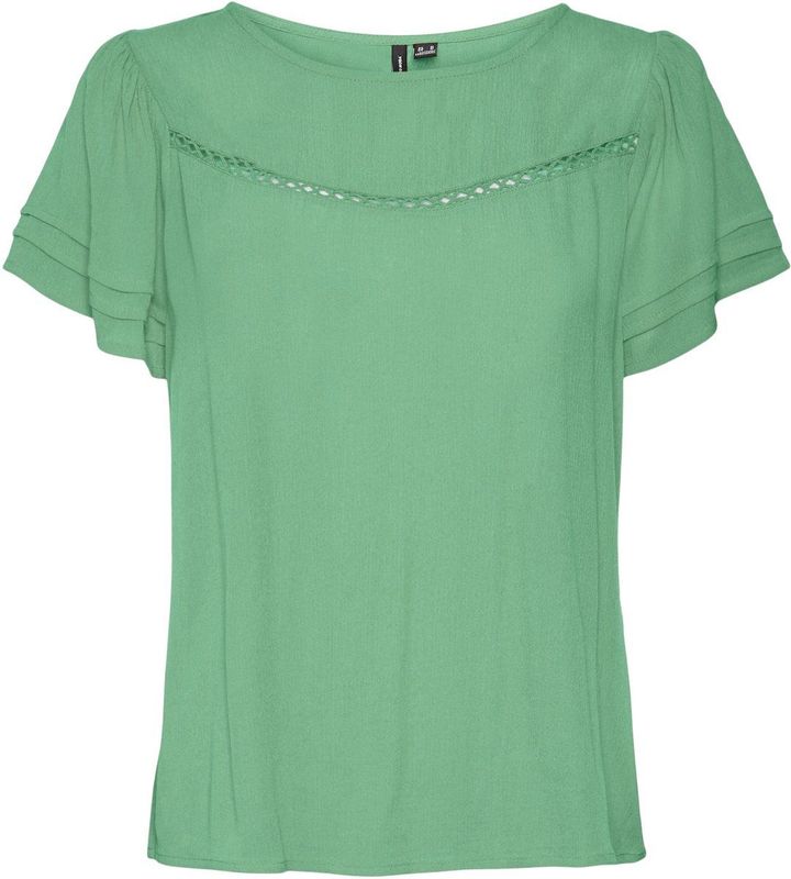 VERO MODA - VMMENNY SS LACE TOP WVN GA - Blouse - Dames - Korte Mouwen