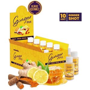 Momordica Detox Gember (Ginseng) Shot Kurkuma, Sinaasappel, Honing, Citroen - 10 stuks