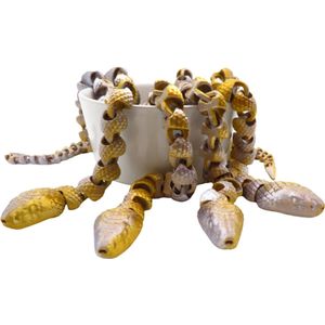 Fidget Toy Slang Goud Zilver | Vera's Arts & Dice | 3D Print | Handgemaakt | Multi Kleur Verschillende Kleur van Verschillende Hoeken | Articulated Snake | Gelede Gewrichten Slang | Huisdier | Fidget Speelgoed