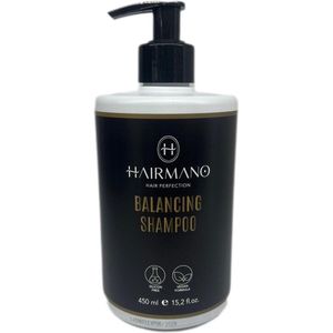 Hairmano Balancing Shampoo 450 ml – Vegan – Sulfaatvrij & Siliconenvrij – Tegen Haaruitval, Vet Haar & Roos – Met Lemon, Pomegranate & Cranberry Extract
