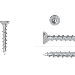 Wovar Spaanplaatschroeven Verzinkt 4 x 30 mm Torx 20 Voldraad | Doos 200 Stuks