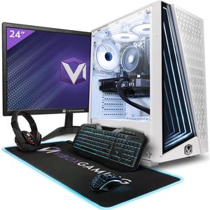 Vibox V-252 Complet Game PC • 24"" Monitor • AMD Ryzen 5 4500 4,1 GHz • Nvidia RTX 5060 Ti 8 GB • 16 GB RAM • 1 TB NVMe SSD • Windows 11 • WiFi