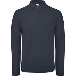 Men's Long Sleeve Polo ID.001 Donkerblauw merk B&C maat XL