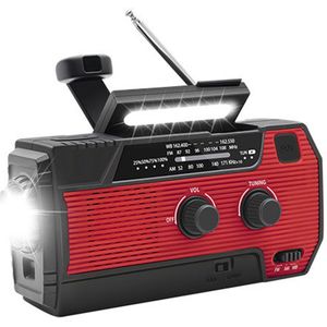 Multifunctionele radio - noodradio - Opwindbare radio - Draagbare radio - SOS-functies - ABS - Rood