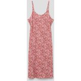 s.Oliver - Jurk - Lichtblauw/Geel/Rosa/Roestrood - Gevoerde Zoom/Rand, Bloemenprint