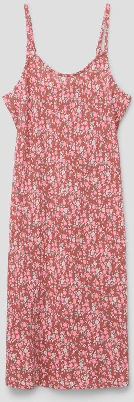 s.Oliver - Jurk - Lichtblauw/Geel/Rosa/Roestrood - Gevoerde Zoom/Rand, Bloemenprint