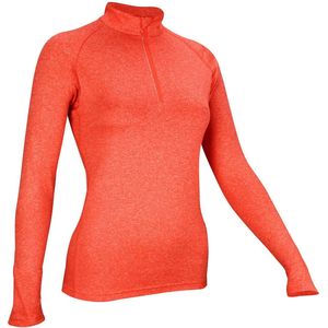 Avento Sportshirt Lange Mouw - Dames - Koraal mêlee/Wit/Zilver - 36