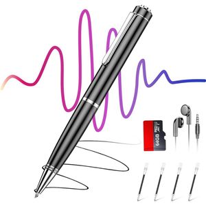 ApexArte® Afluisterapparatuur - Dictafoon Voice Recorder - Spy Recorder - Audio - Zwart