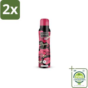 Vogue Elegance Parfum Deodorant 150 ml - Voordeelverpakking - 2 stuks - Parfum deodorant - Deodorant