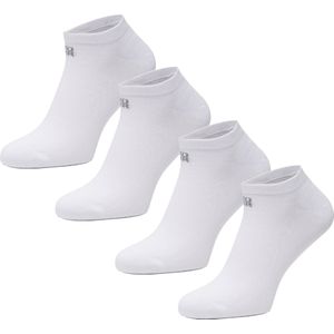 BOXR Underwear - Bamboe Sneaker Sokken - Bamboe Enkelsokken Dames & Heren - Zijdezacht - Thermo Control - Korte Sokken - 43/46 - Wit