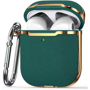 AirPods hoesjes van By Qubix AirPods 1-2 hoesje - Hardcase - Plated series - Groen + Goud Airpods Case Hoesje voor Airpods Airpods 1 Airpods 2 Hoes