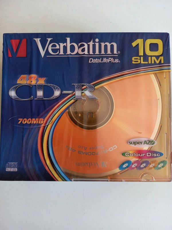 Verbatim CD-R AZO Colours 700MB - 10 Stuks Slimcase