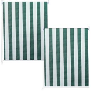 Set van 2 rolgordijnen MCW-D52, raamrolgordijn zij-trekgordijn, 120x230cm ondoorzichtige zonwering ~ groen/wit
