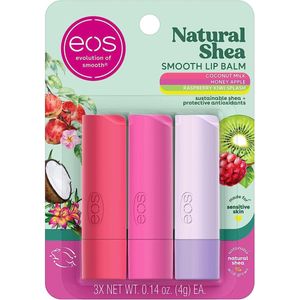 eos 100% Natural & Organic Lip Balm Trio - Honey Apple - Coconut Milk & Raspberry Kiwi