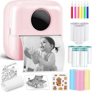Draagbare Thermische Fotoprinter met 13 Rollen Papier en Kleurpennen