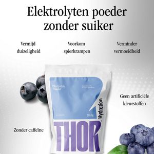 Daily Hydration - Electrolyte sticks (20 sticks - elektrolyten poeder) - Blueberry, zero sugar - Thor Hydration