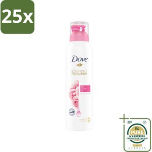 25 x Dove Shower Foam - Rose Oil - 200 ml - Grootverpakking - Douche Mousse - Scheerschuim - Hydraterend - Huidverzorging - Roze Olie