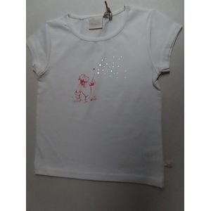 Noukie's - T shirt - Korte mouw - Meisje - Wit - Roze Lola fee - 4 jaar 104