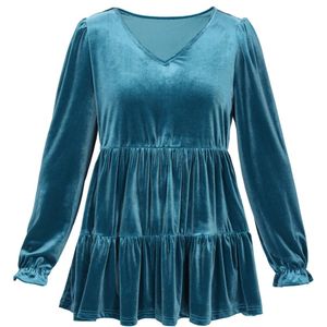 usha - Blouse - V-hals - Lange Puffmouwen - Fashion Look Collection