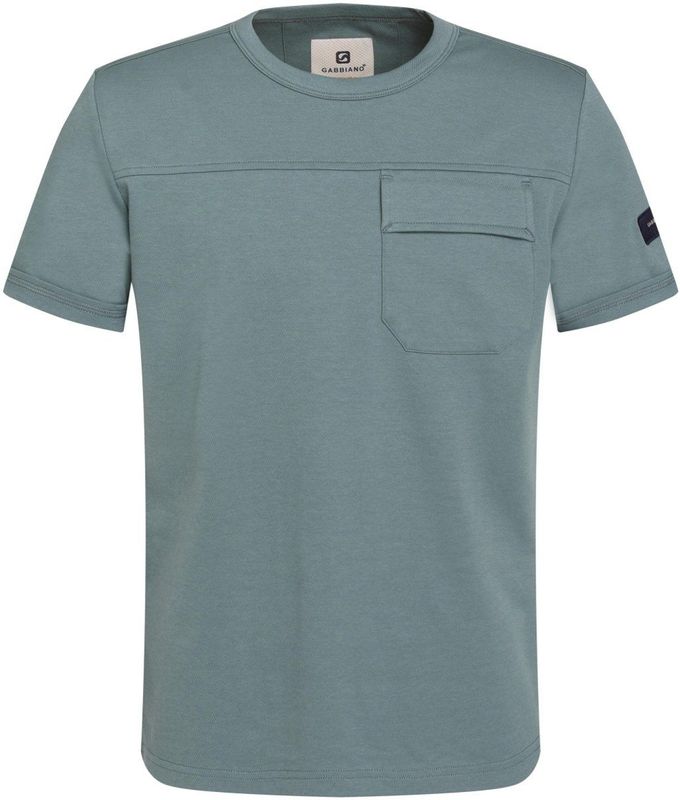 Gabbiano - T-shirt - Teal Blue - Interlock - Met Borstzak