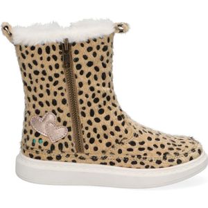 BunniesJR 221936-712 Meisjes Enkellaarsjes - Bruin/Print - Imitatieleer - Ritssluiting