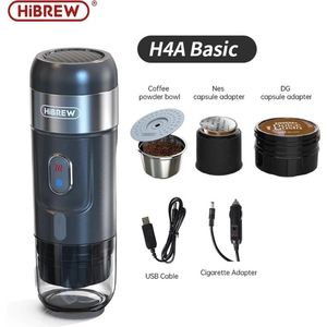 Hibrew -Minipresso - Draagbare koffiemachine - reis koffiezetapparaat 12 volt - draagbare espressomachine - koffiezetapparaat voor in de auto - hete koffie in 6 minuten