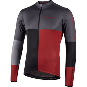 Nalini - NEW LS COFFEE JERSEY - Fietsshirt - Zwart - Rood - Lange Mouwen