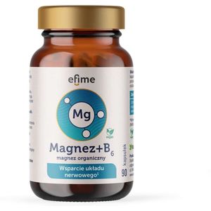 Organisch magnesium + B6 - 90 capsules. 270mg. Zenuwstelsel. Spieren. Hart. Metabolisme. Made in EU.