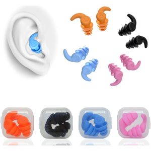 Waterdichte herbruikbare siliconen oordopjes met ruisonderdrukking voor zwemmen, douchen, slapen en surfen - 4 paar