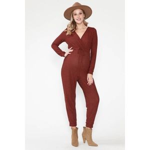 Querentia Maternity Jumpsuit V-neck Rust maat M