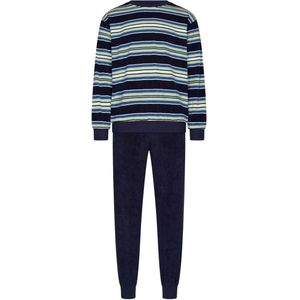 Robson Pyjama - Katoen/Polyester - Badstof - Gestreept - Blauw/Groen - Maat 48
