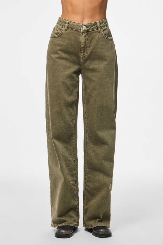 Pcsilke - Wide Fit Jeans - Gekleurd - Mid-waist