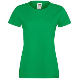Fruit Of The Loom Lady-Fit Dames SofspunÂ® T-shirt met korte mouwen - Kelly Groen - Extra Large