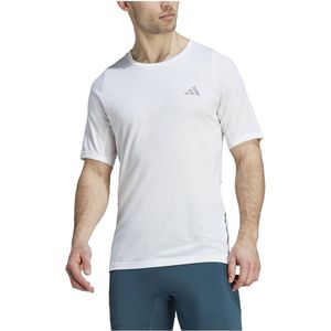 Adidas Run Icons 3 Stripes T-shirt Met Korte Mouwen Wit XL Man