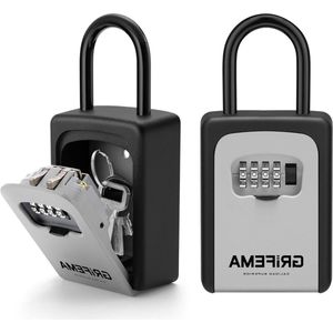Lock Box Sleutelkastjes Key Lock Box met 4-Cijferige Cijfercode - Wandmontage Voor Huis Garage Waterdichte With Hook Gray - GA1004