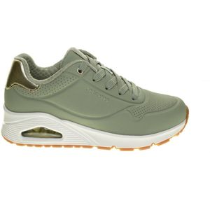 Skechers - UNO GOLDEN AIR - Vrijetijdsschoen - Saliegroen - Lage Veterschoen met Metallic Inzet